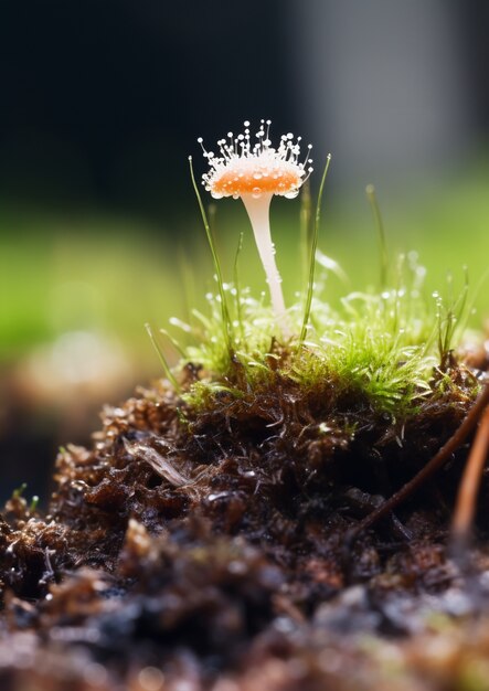 View of mushrooms growing in nature