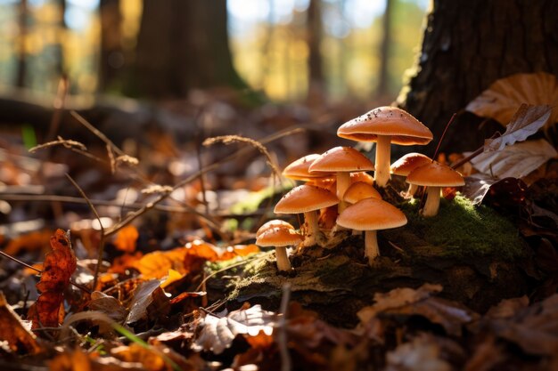 View of mushrooms in nature