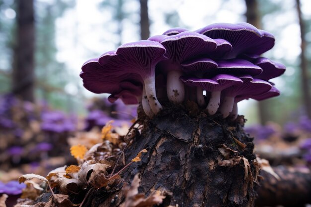 자연에서 버섯 보기