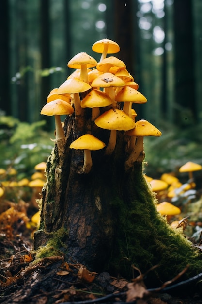 Free photo view of mushrooms in nature