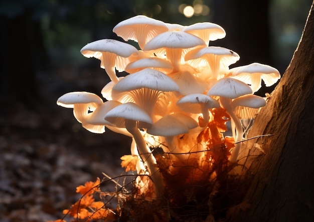 Free photo view of mushrooms