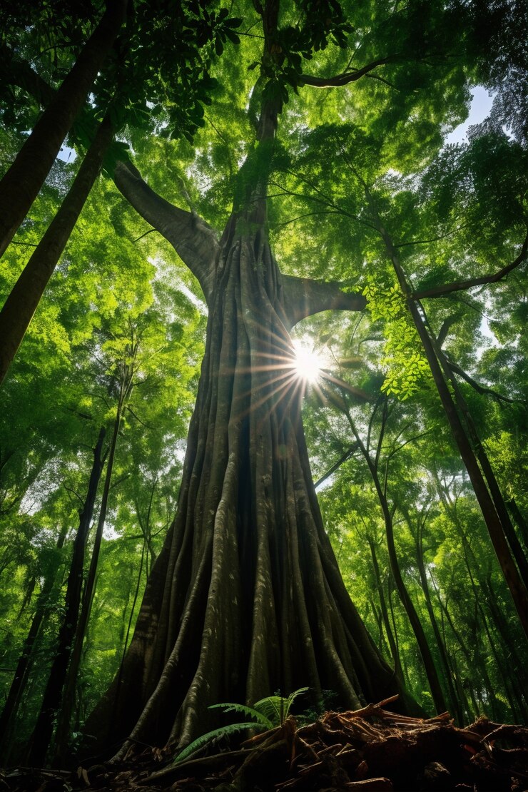 Free Photo view of nature landscape with forest