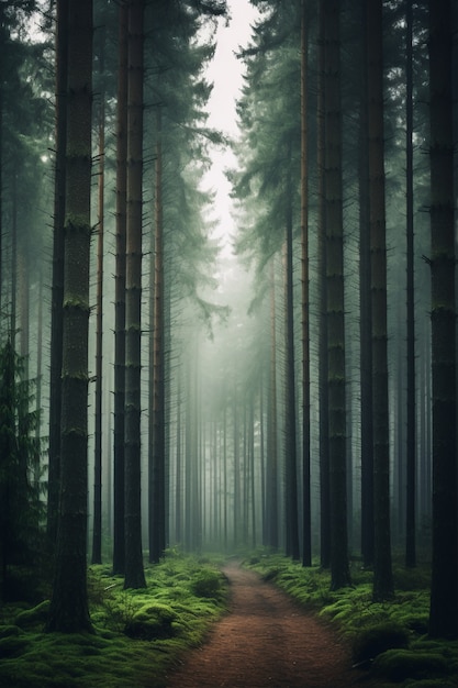 View of nature landscape with forest