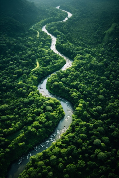 Free photo view of nature landscape with river