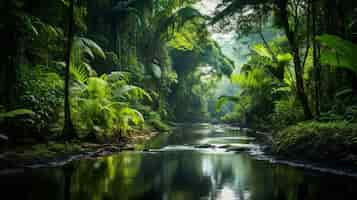 Free photo view of nature landscape with river