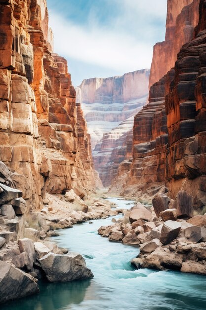 View of nature landscape with river