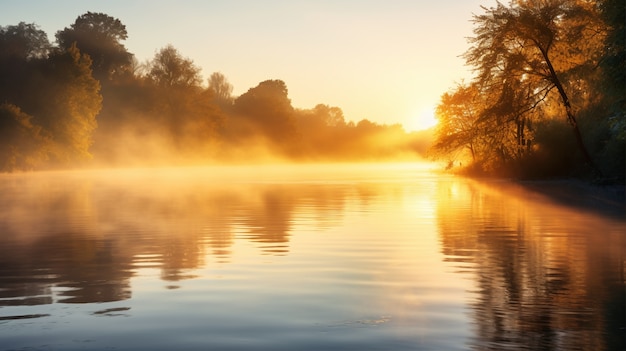 View of nature landscape with river