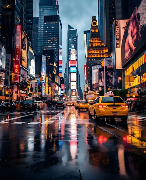 Free photo view of new york city at night