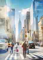 Free photo view of new york city urban environment