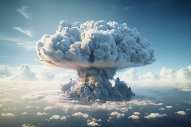 Free photo view of nuclear bomb apocalyptic explosion