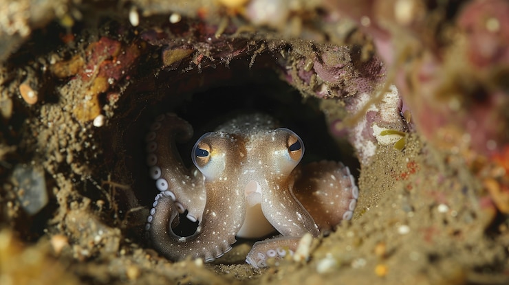 Free Photo view of octopus in its natural underwater habitat