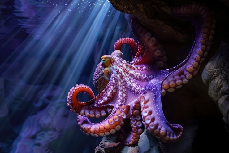 Free Photo view of octopus in its natural underwater habitat