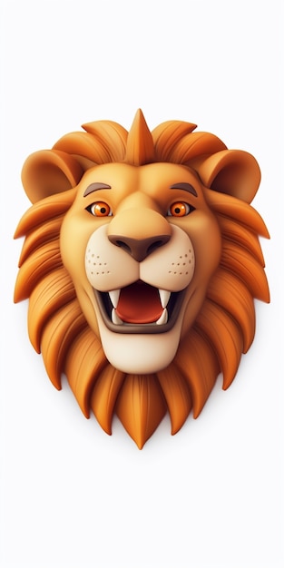 Бесплатное фото Вид на трехмерного мультяшного льва