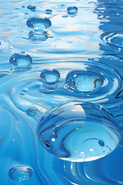 Бесплатное фото Вид 3d-кристаллической воды