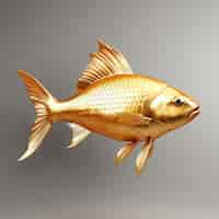 Бесплатное фото Вид на 3d-графическую золотую рыбку