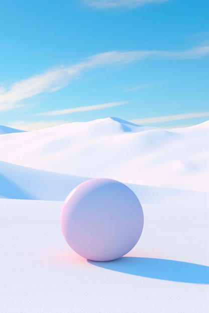 無料写真 砂漠の風景を持つ 3 d の現代の球体のビュー