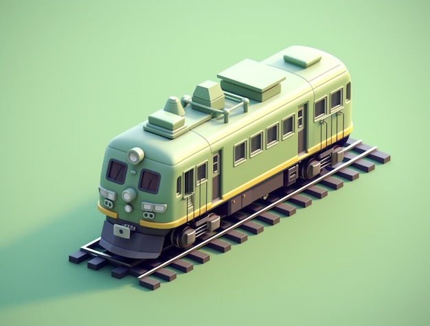 Вид на 3D-модель современного поезда