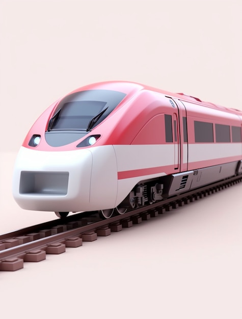 Бесплатное фото Вид на 3d-модель современного поезда