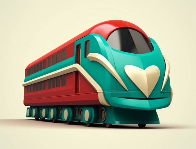 無料写真 シンプルな背景を持つ 3d 鉄道モデルのビュー