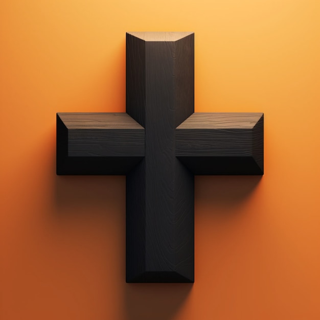 Бесплатное фото Вид на трехмерный деревянный религиозный крест