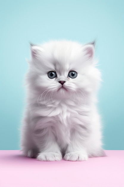 無料写真 view of adorable kitten with simple background