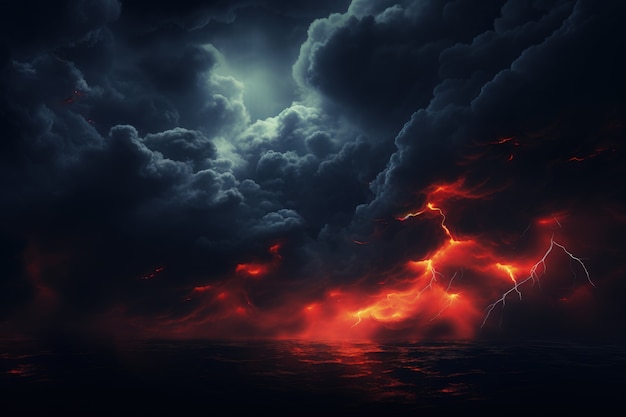 Бесплатное фото Вид на апокалиптические темные облака