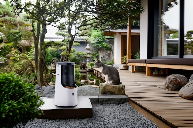無料写真 view of automatic smart feeder for household pets