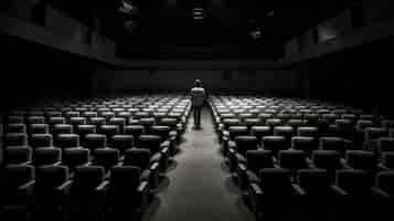 Бесплатное фото Черно-белый вид театральных сидений