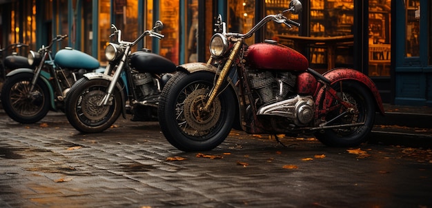 Бесплатное фото Вид крутого и мощного мотоцикла