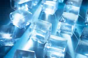 Бесплатное фото Вид на кристально чистые кубики льда