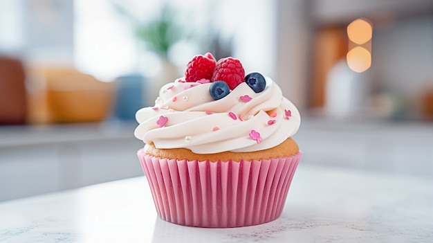Бесплатное фото Вид на вкусный и сладкий десерт из кекса с глазурью