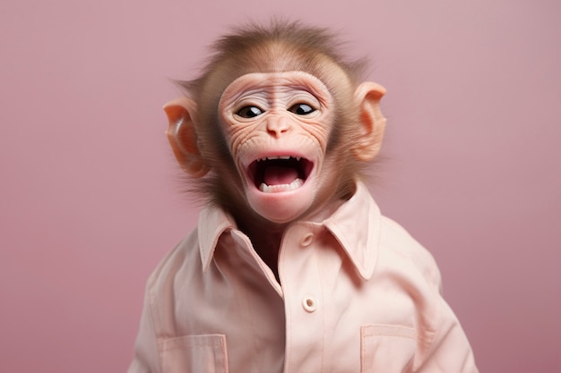 Бесплатное фото Вид смешной и милой маленькой обезьяны