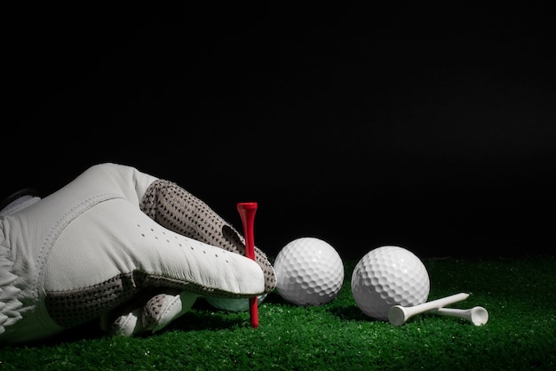 Бесплатное фото Вид спортивного инвентаря для гольфа