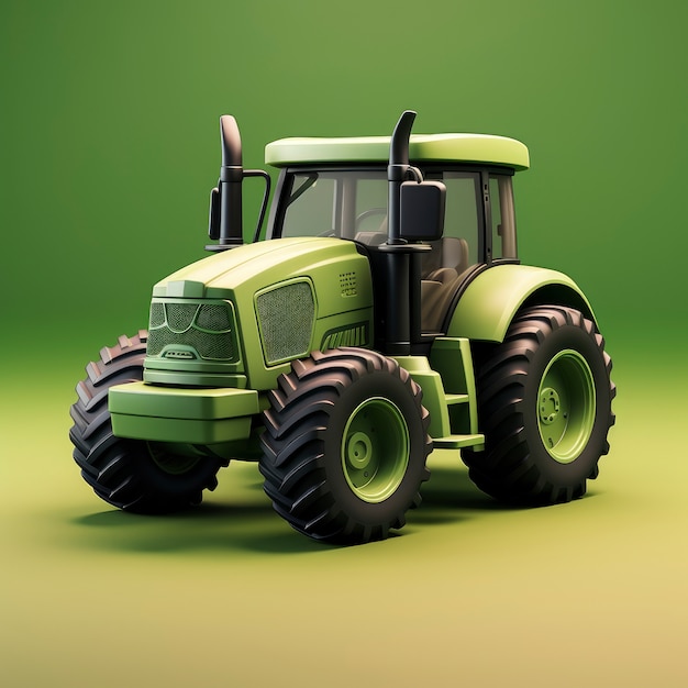 Бесплатное фото Вид графического 3d-трактора