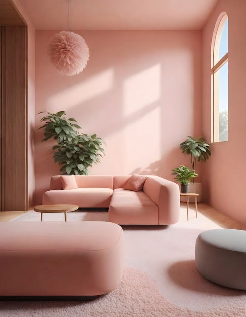 無料写真 年の色の家具と装飾のインテリアデザインスペースのビュー