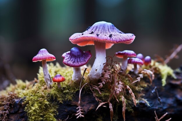 자연에서 버섯 보기