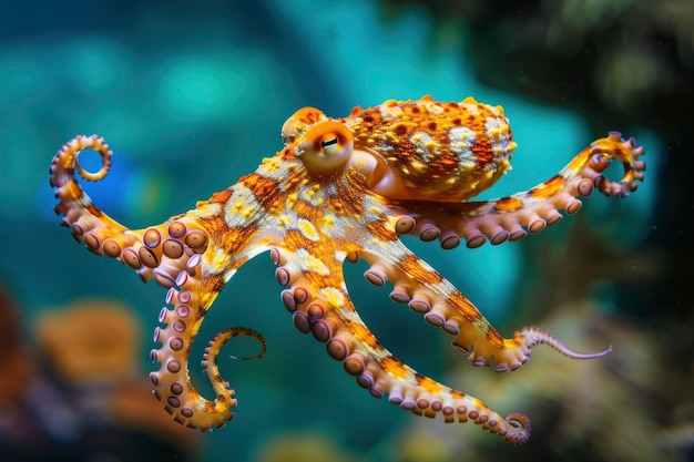 Бесплатное фото view of octopus in its natural underwater habitat