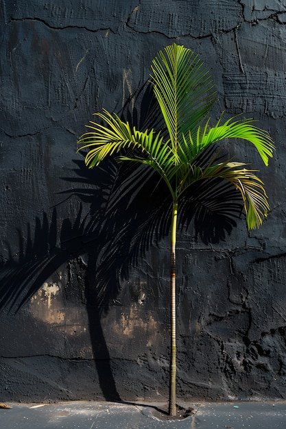 Бесплатное фото Вид пальмовых деревьев с зелеными листьями