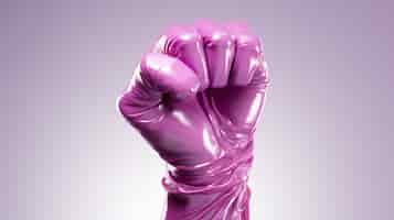 Бесплатное фото Вид фиолетового кулака на празднование дня женщин