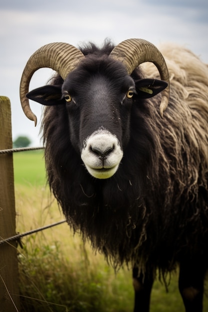 Бесплатное фото Вид овец, пасущихся на открытом воздухе в природе