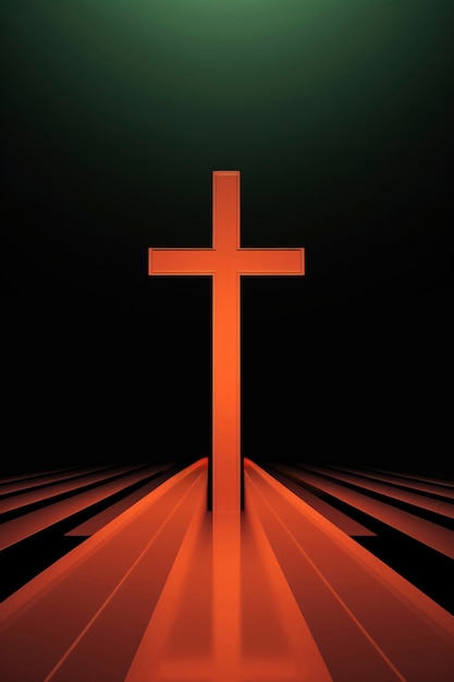Бесплатное фото Вид простого 3d религиозного креста