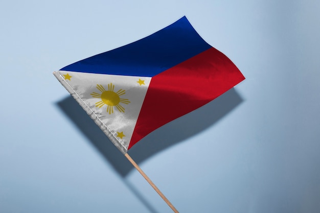 Бесплатное фото Вид на флаг филиппин