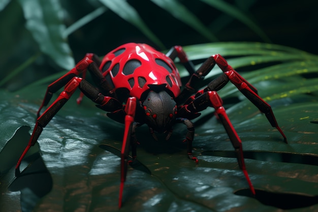 Бесплатное фото Тримерный паук с ногами и хелицерами