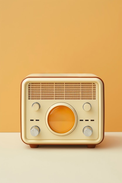 Бесплатное фото Вид старинного радиоприбора в тонких тонах