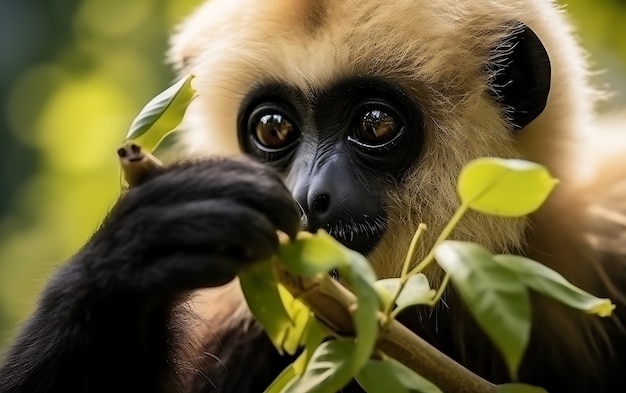 無料写真 view of wild gibbon ape