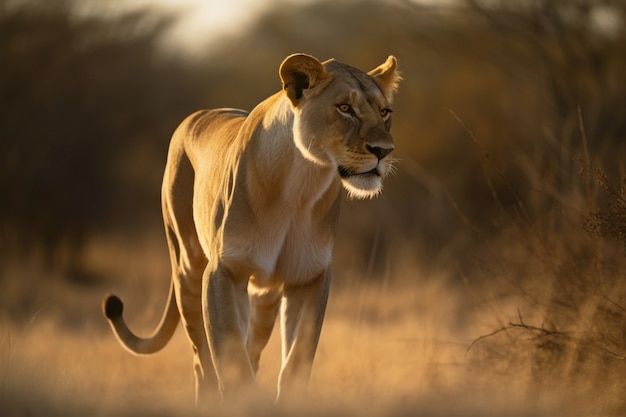 無料写真 自然の中の野生のライオンの眺め