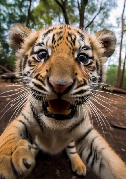 無料写真 view of wild tiger cub