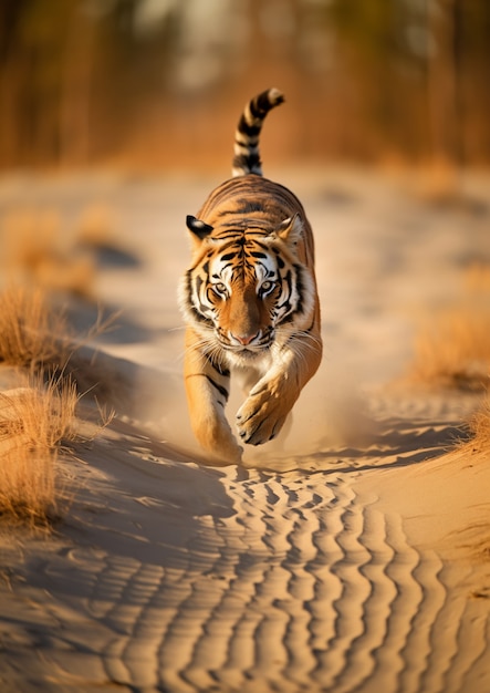 Вид дикого тигра в природе