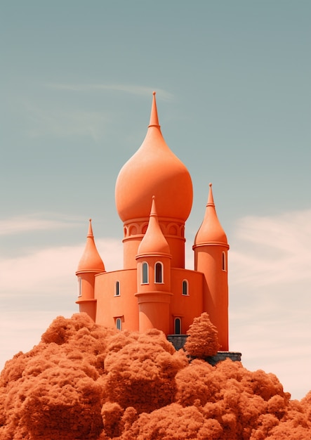 Free photo view of orange castle