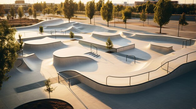 View of outdoor skateboarding park